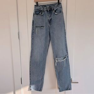 Women’s Ksubi Straight Leg Kut Out Blue Jeans